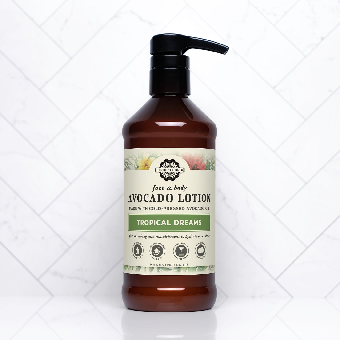 Avocado Lotion for Face & Body | Tropical Dreams | 16 oz Bottles