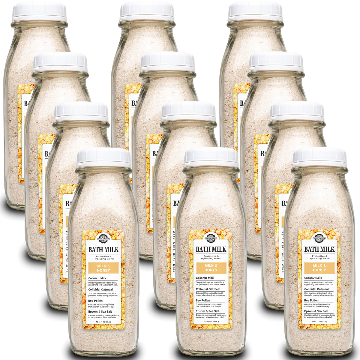 Bath Milk | 16 oz Glass Milk Bottle