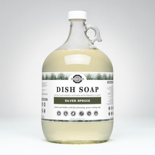 Rustic Strength, Dish Soap, 1 Gallon, Glass Jug, Silver Spruce