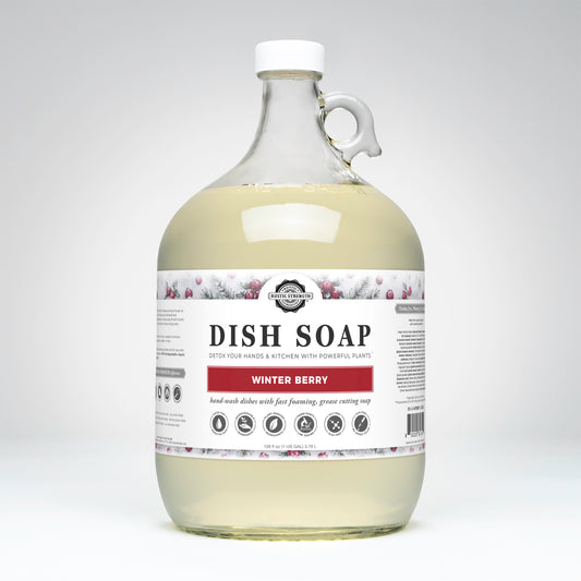 Rustic Strength, Dish Soap, 1 Gallon, Glass Jug, Winter Berry