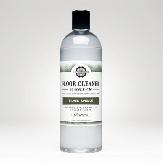 Rustic Strength, Floor Cleaner Concentrate, 16oz plastic bottle with disc top, Silver Spruce