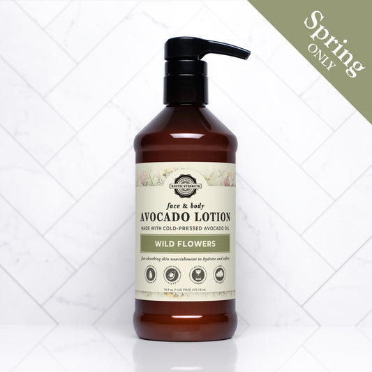 Avocado Lotion for Face & Body | Wild Flowers | 16 oz Bottles