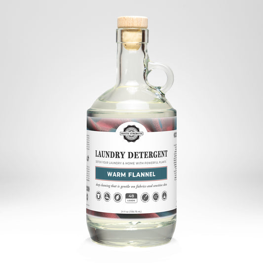 Rustic Strength, Laundry Detergent, 24oz Glass Jug, Warm Flannel
