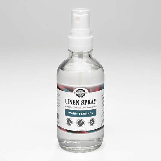 Rustic Strength, Linen Spray, 4oz Glass Spray Bottle, Warm Flannel