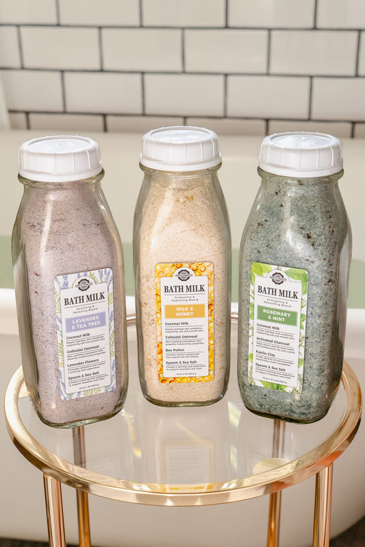 Bath Milk | 16 oz Glass Milk Bottle