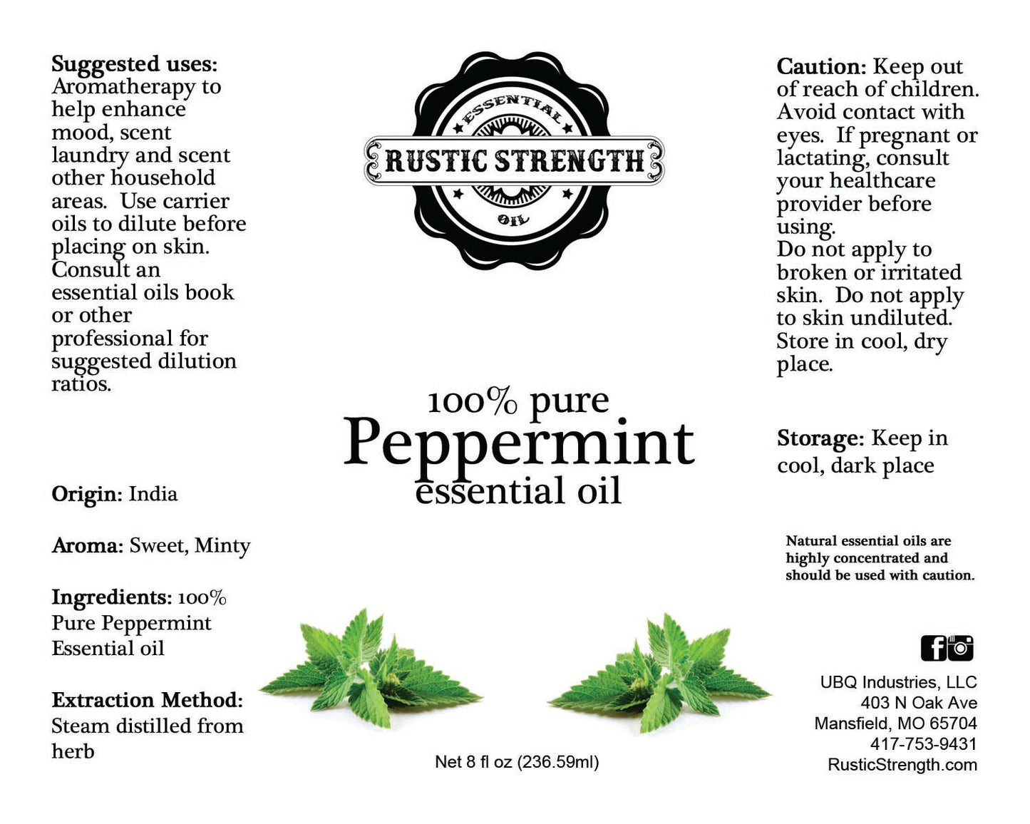 Peppermint Essential Oil - 16oz