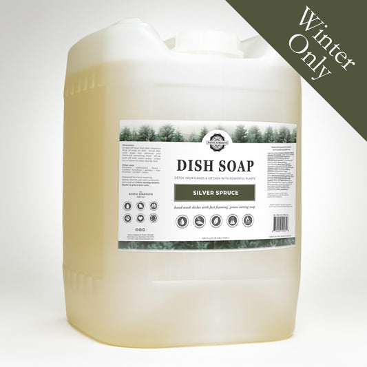 Rustic Strength, Dish Soap, 5 Gallon, Eco-Jug, Silver Spruce with Winter Only badge