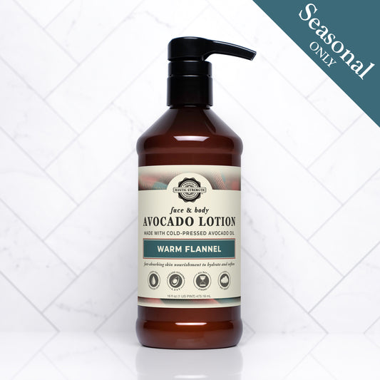 Avocado Lotion for Face & Body | Warm Flannel | 16 oz Bottles