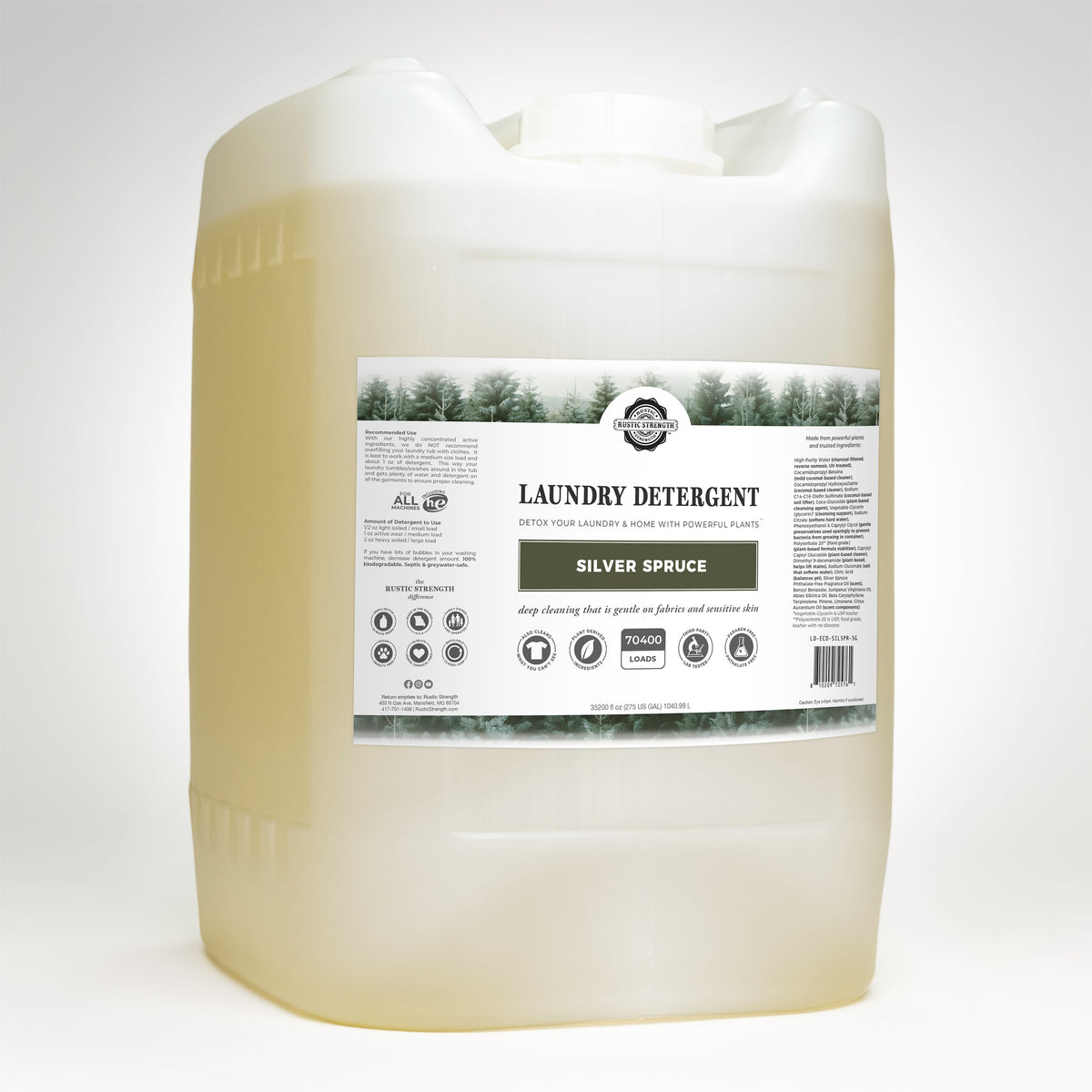 Rustic Strength, Laundry Detergent, 5 Gallon, Eco-Jug, Silver Spruce