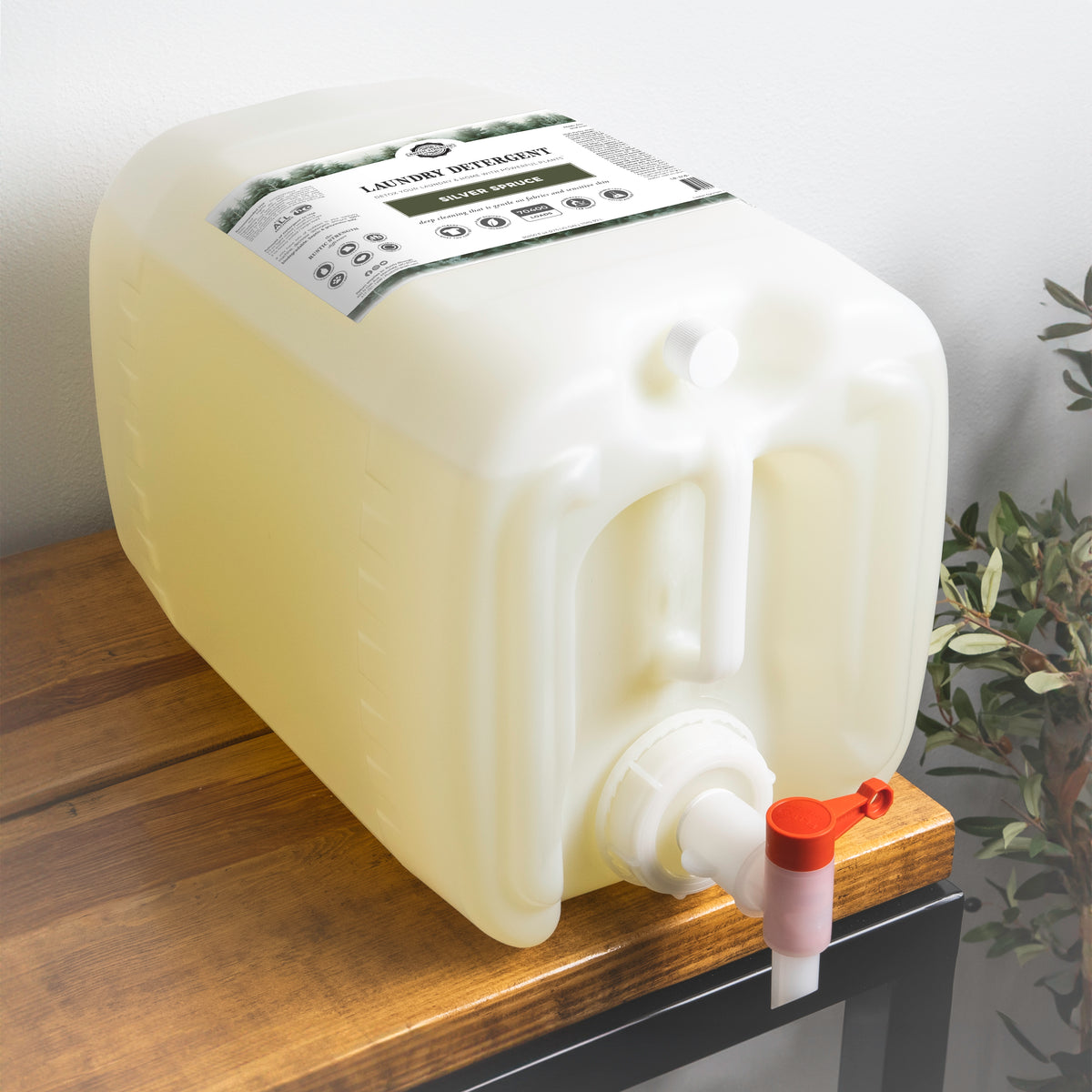 Rustic Strength, Laundry Detergent, 5 Gallon, Eco-Jug with spout, Silver Spruce 
