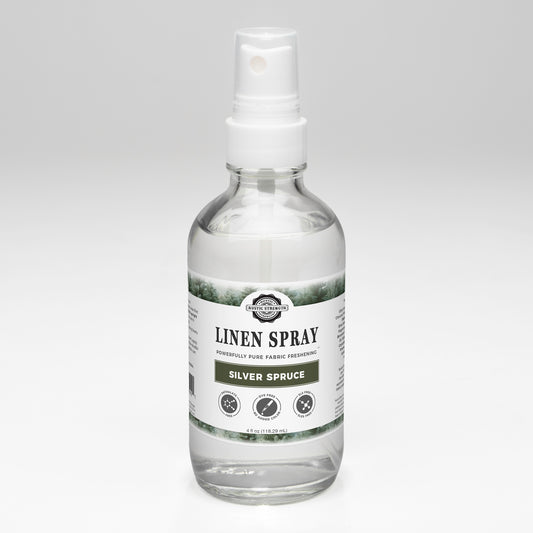Rustic Strength, Linen Spray, 4oz glass bottle with spray top, Silver Spruce