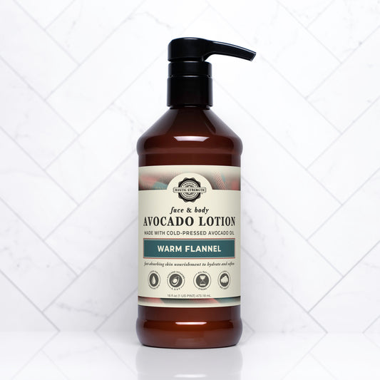 Avocado Lotion for Face & Body | Warm Flannel | 16 oz Bottles