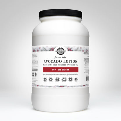 Rustic Strength, Avocado Lotion, 1 Gallon, Plastic Jar, Winter Berry