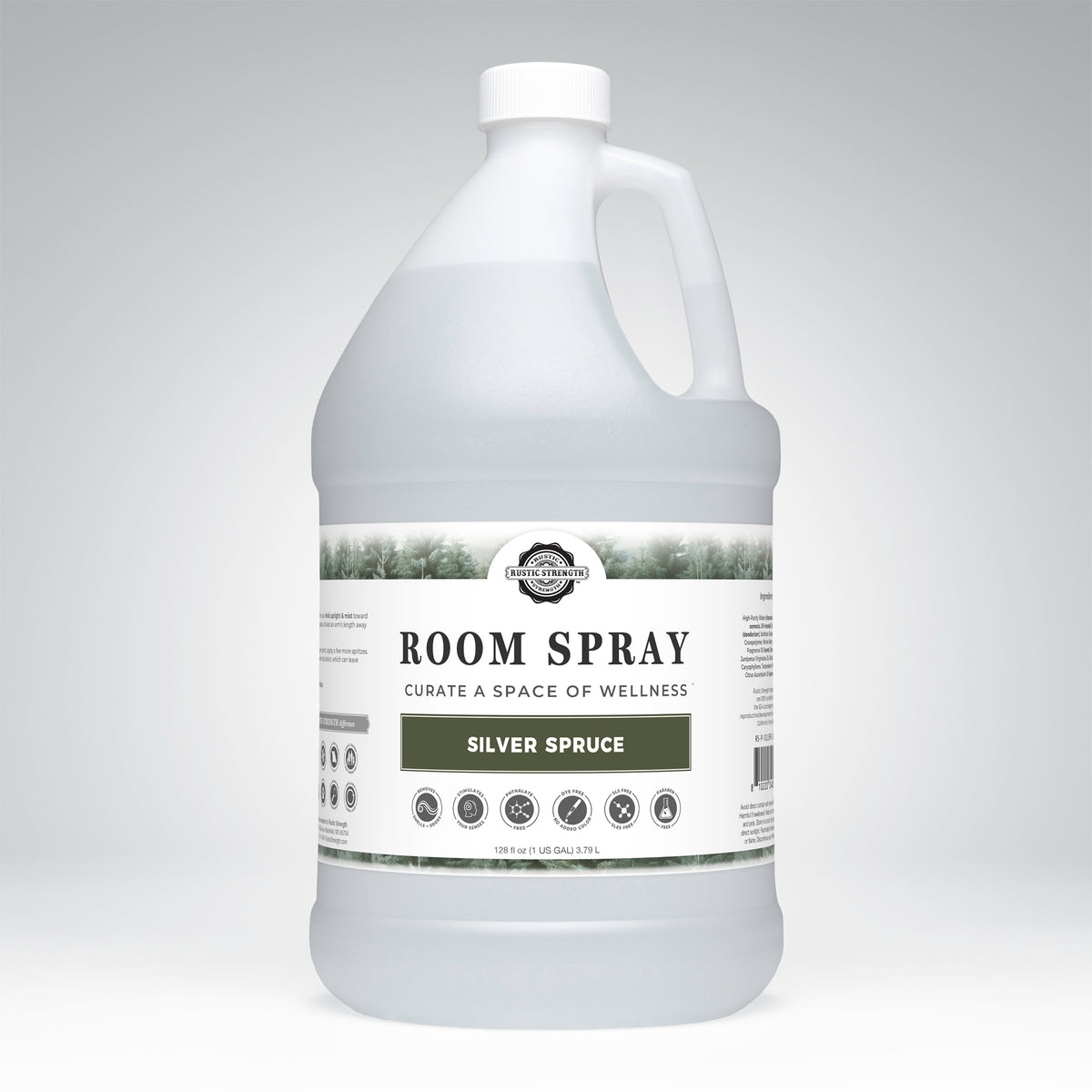 Rustic Strength, Room Spray, 1 Gallon Plastic Jug, Silver Spruce