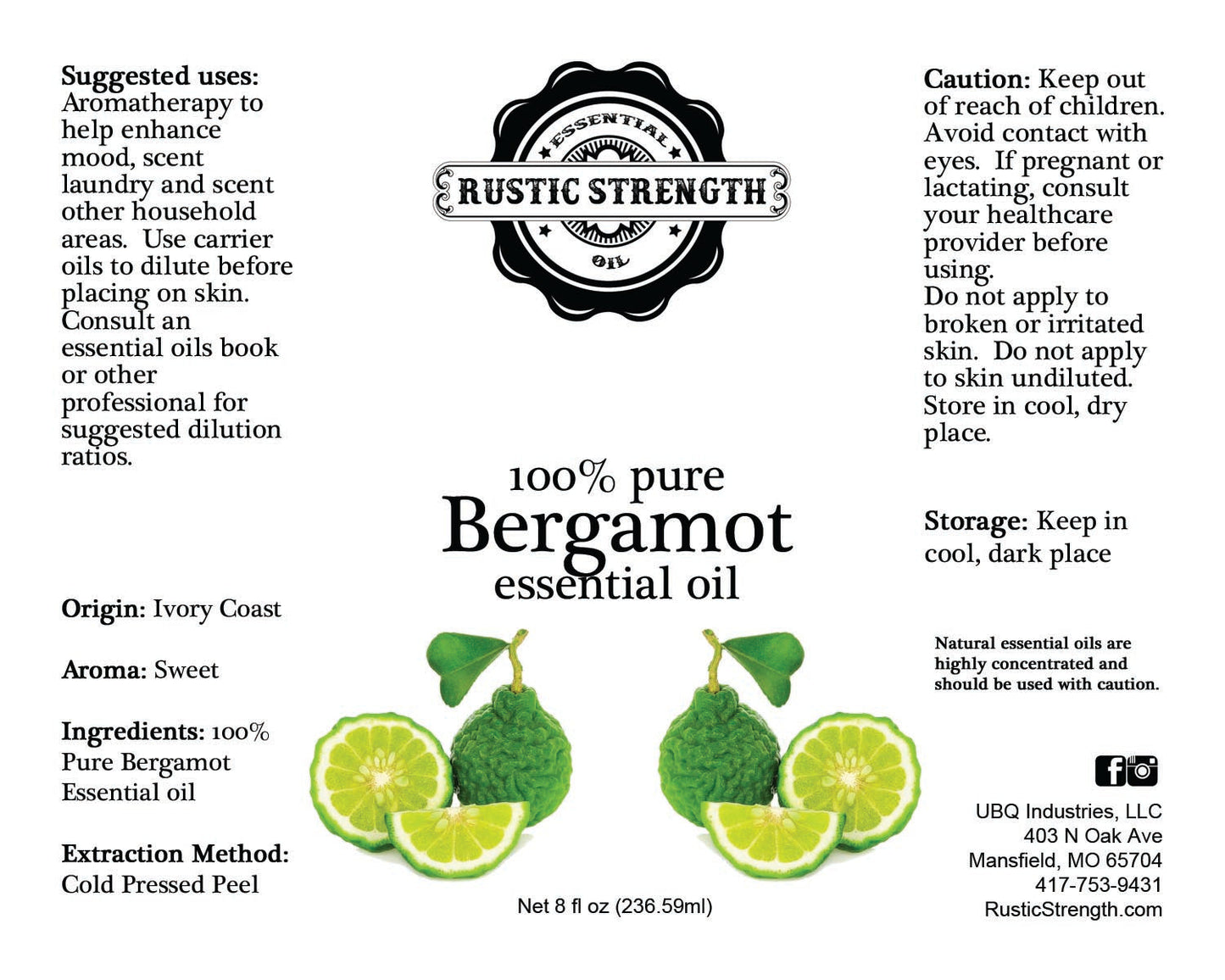 Bergamot Essential Oil - 16oz