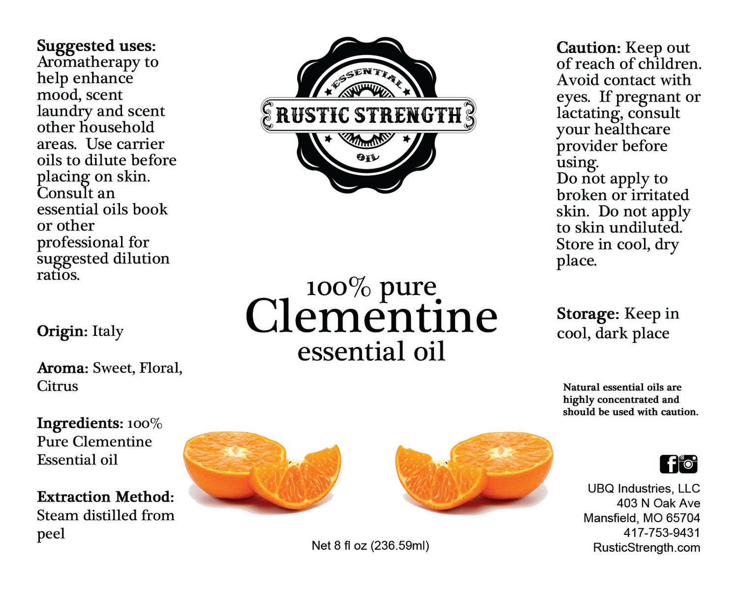 Clementine Essential Oil - 16oz