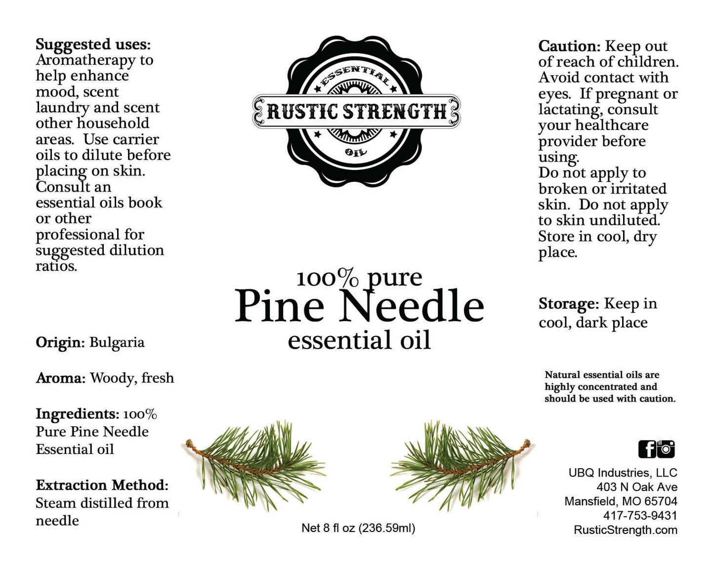 Pine Needle Essential Oil - 16oz