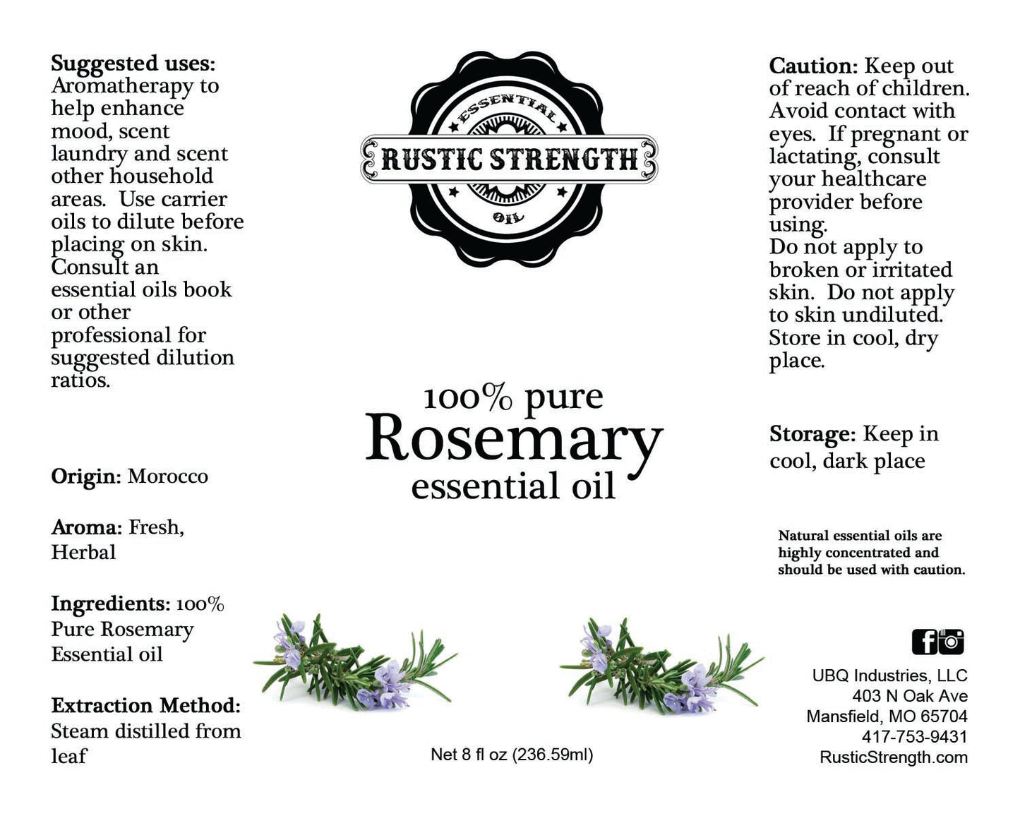 Rosemary Essential Oil - 16oz