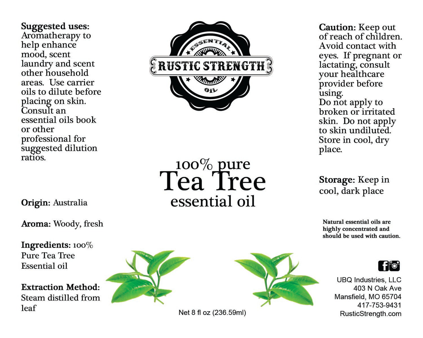 Tea Tree Essential Oil - 16oz